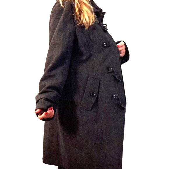 Y2K Wool Style Wrap Coat XXL GRAY Oversized Buttons Punk Goth Whimsigoth Retro⁹ - Picture 3 of 16